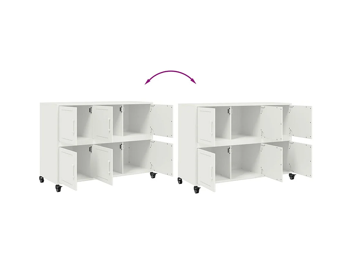 Buffet blanc 100,5x39x72 cm acier