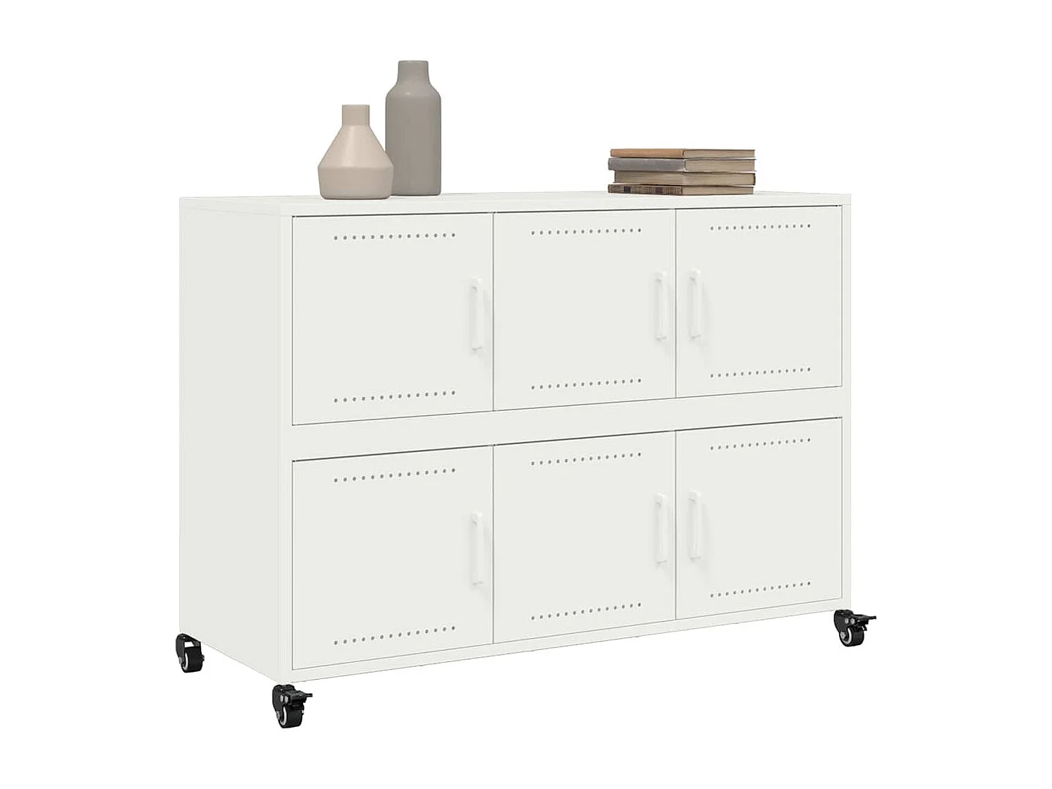 Credenza Bianca 100,5x39x72 cm in Acciaio
