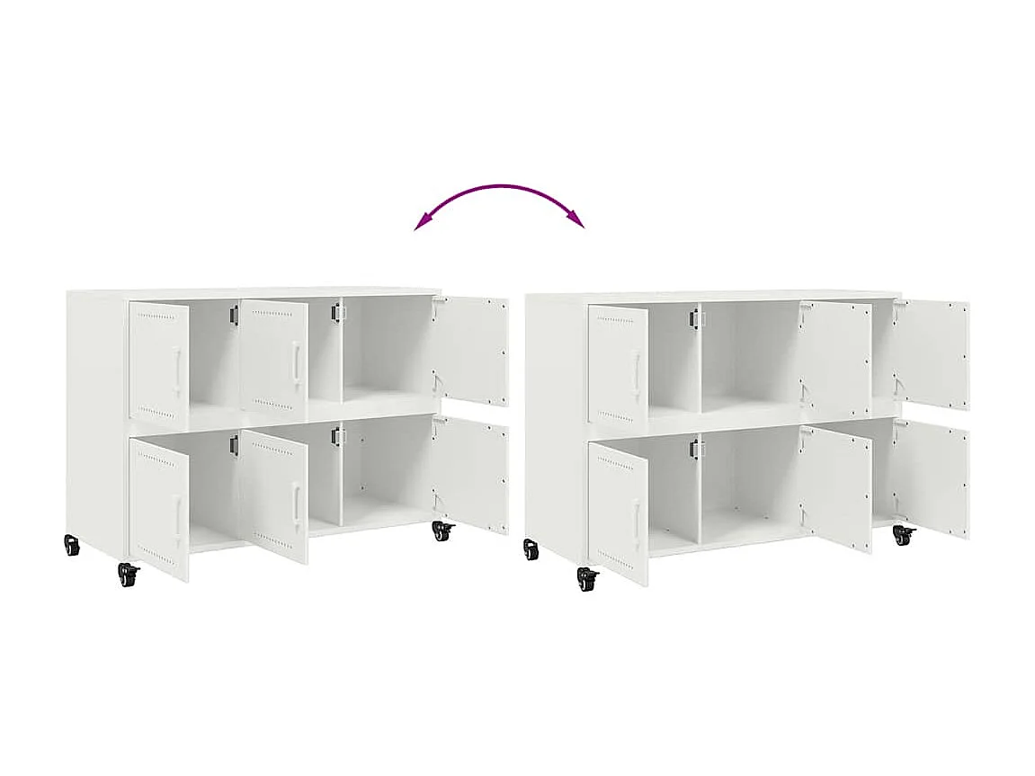 Credenza Bianca 100,5x39x72 cm in Acciaio