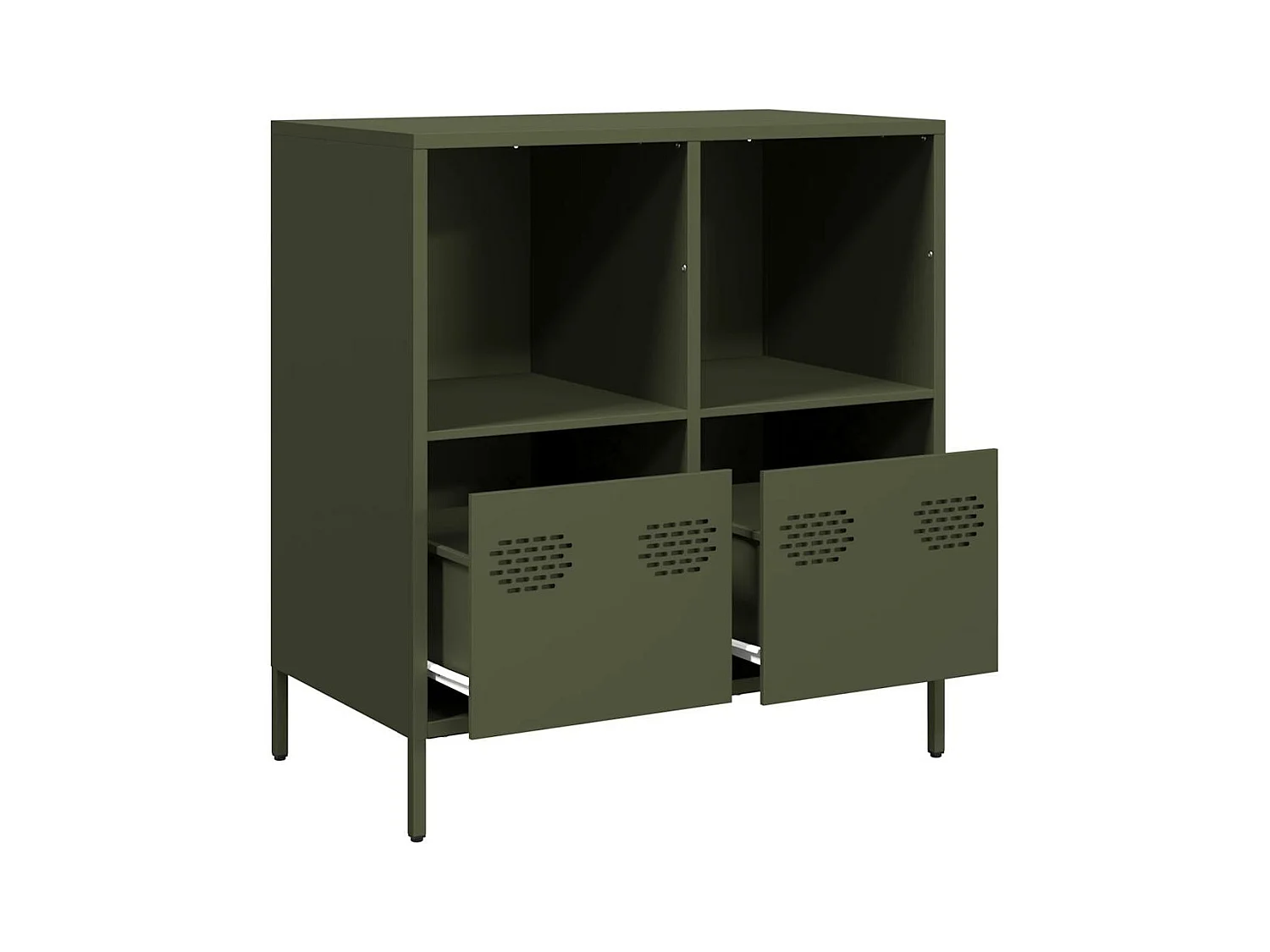 Buffet vert olive 68x39x73,5 cm acier laminé à froid