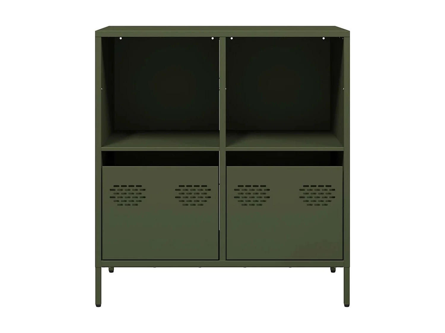 Dressoir 68x39x73,5 cm koudgewalst staal olijfgroen