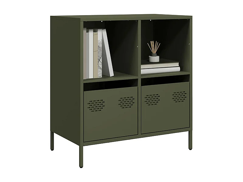 Buffet vert olive 68x39x73,5 cm acier laminé à froid