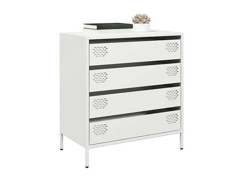 Sideboard Weiß 68x39x73,5 cm Kaltgewalzter Stahl