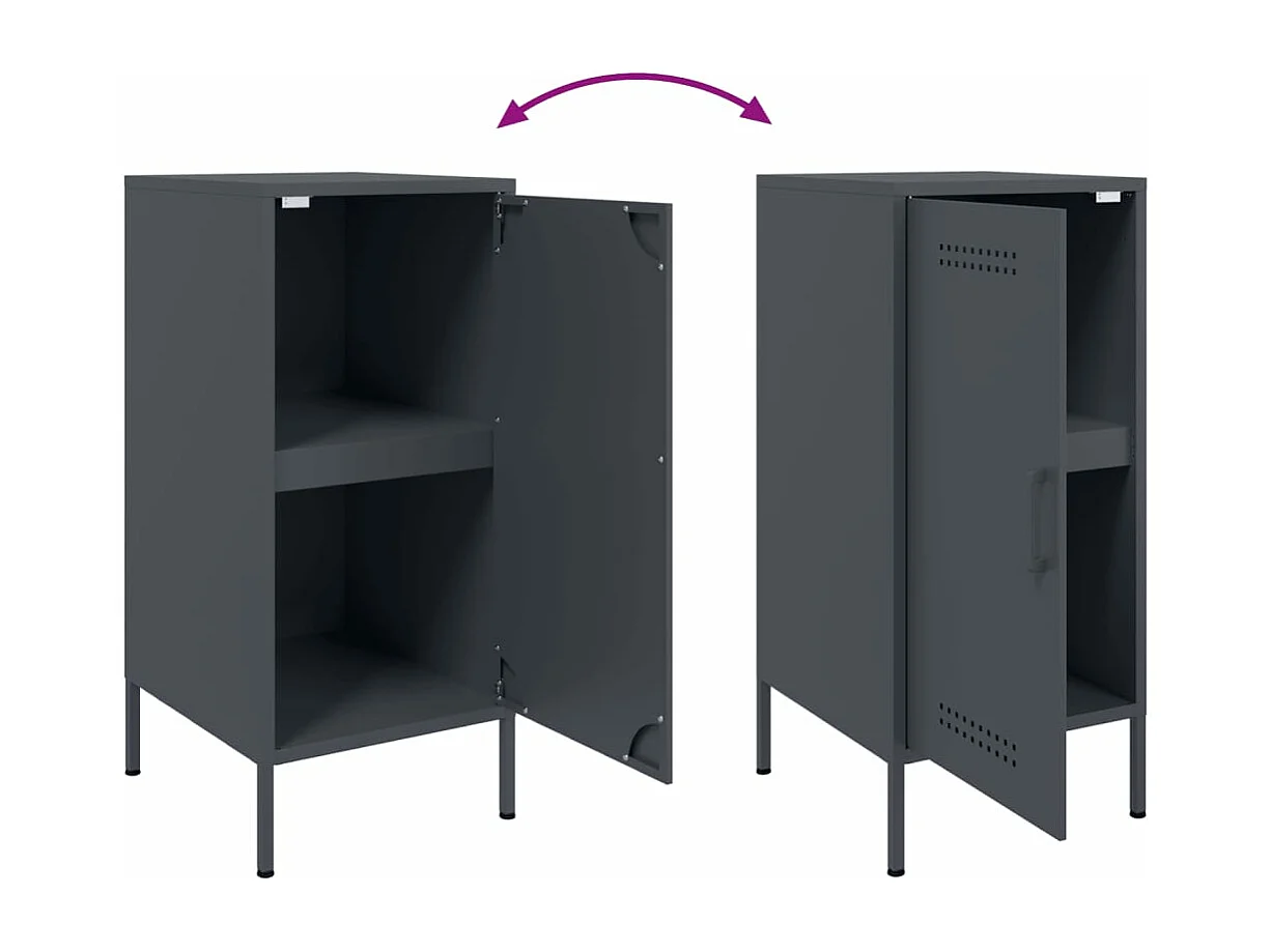 Buffet anthracite 36x39x79 cm acier