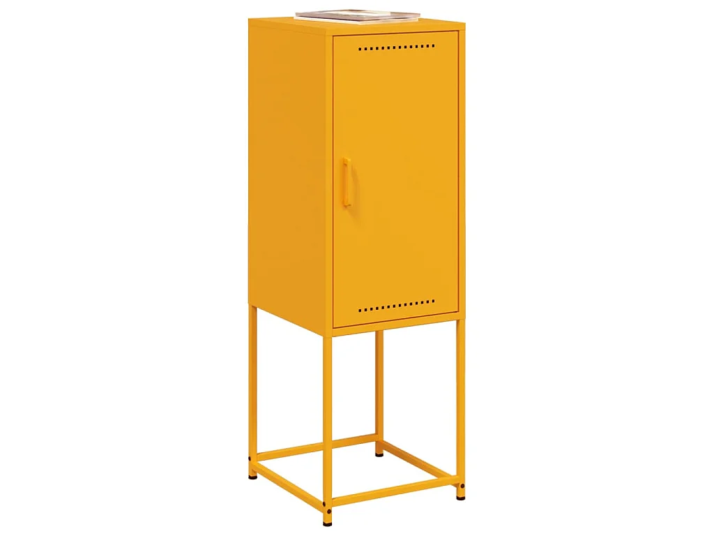 Aparador alto 36x39x107 cm aço amarelo mostarda