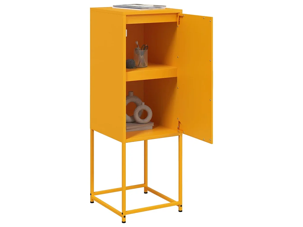 Aparador alto 36x39x107 cm aço amarelo mostarda