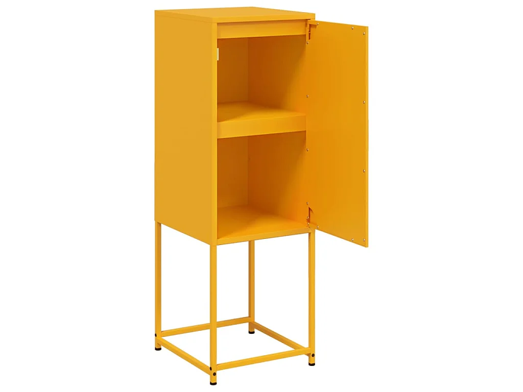 Aparador alto 36x39x107 cm aço amarelo mostarda
