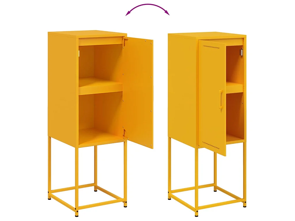 Aparador alto 36x39x107 cm aço amarelo mostarda