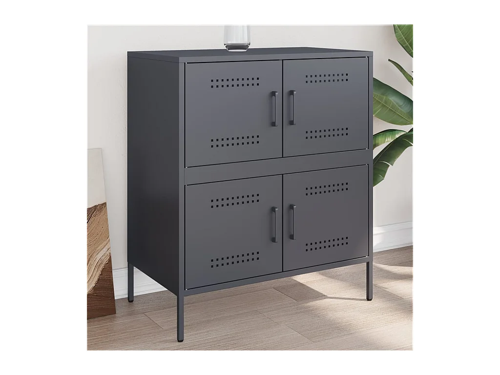 Dressoir 68x39x79 cm staal antracietkleurig