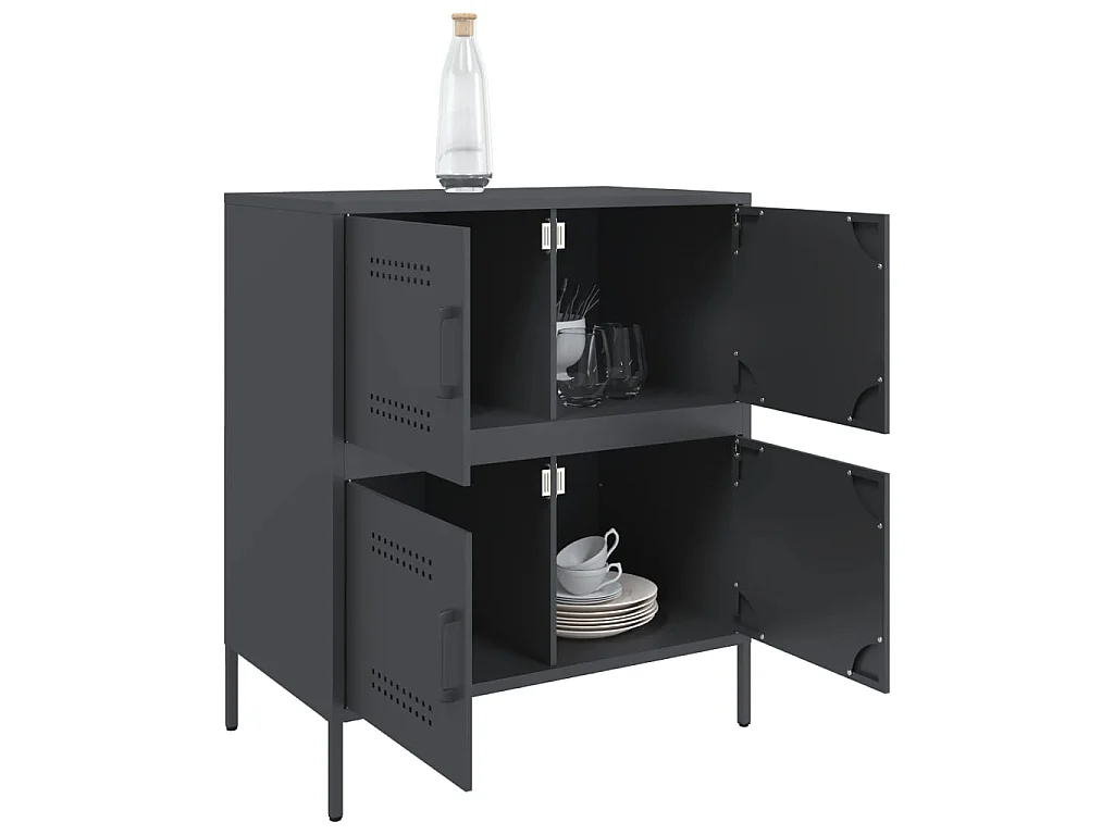 Buffet anthracite 68x39x79 cm acier