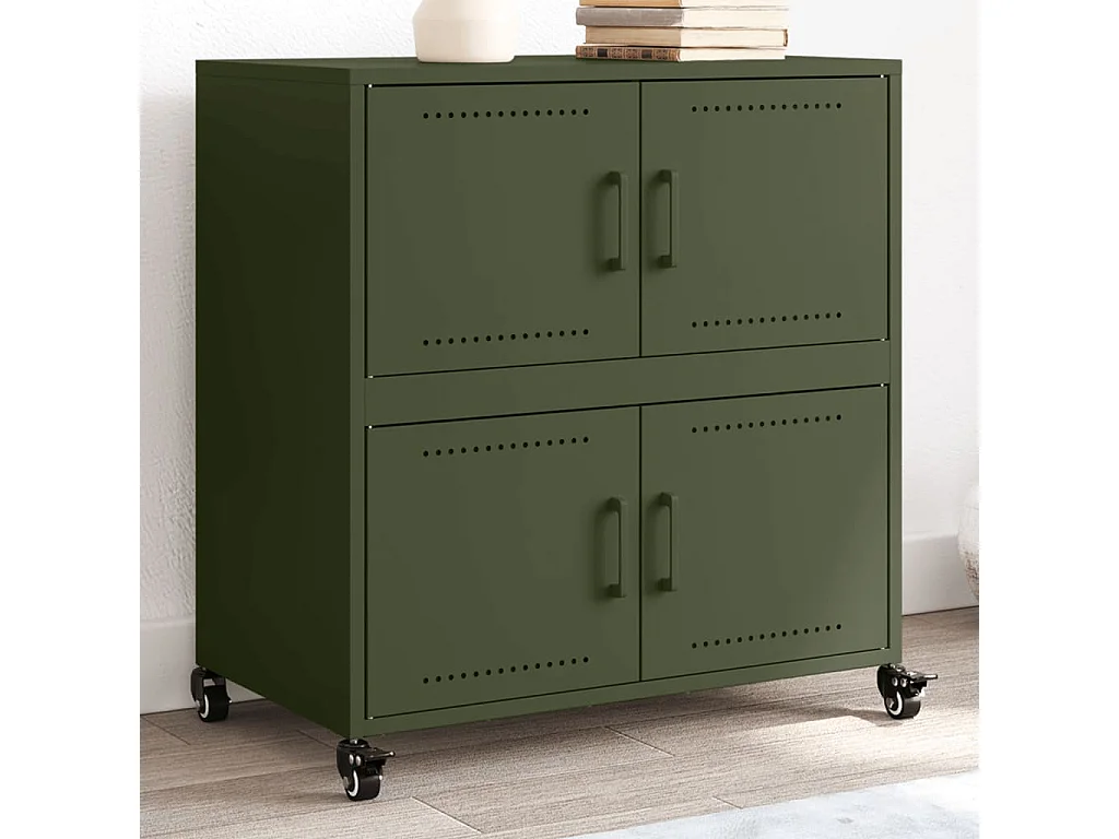 Buffet vert olive 68x39x72 cm acier