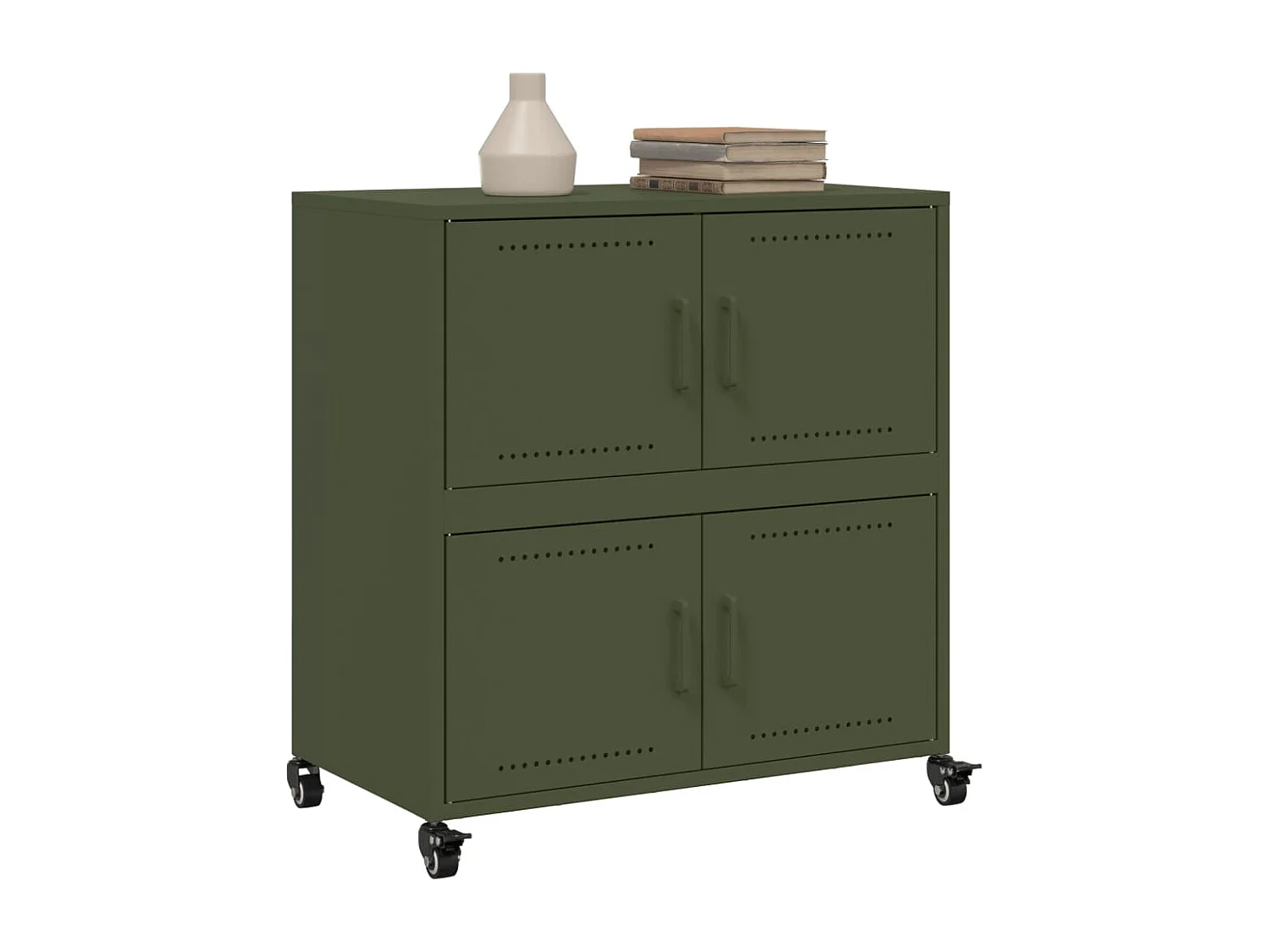 Buffet vert olive 68x39x72 cm acier