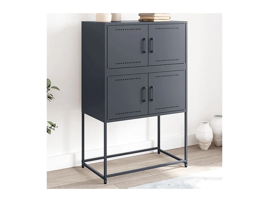 Buffet anthracite 68,5x38,5x107 cm acier