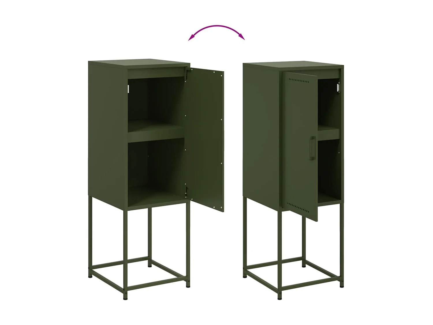 Highboard Olivgrün 36x39x107 cm Stahl