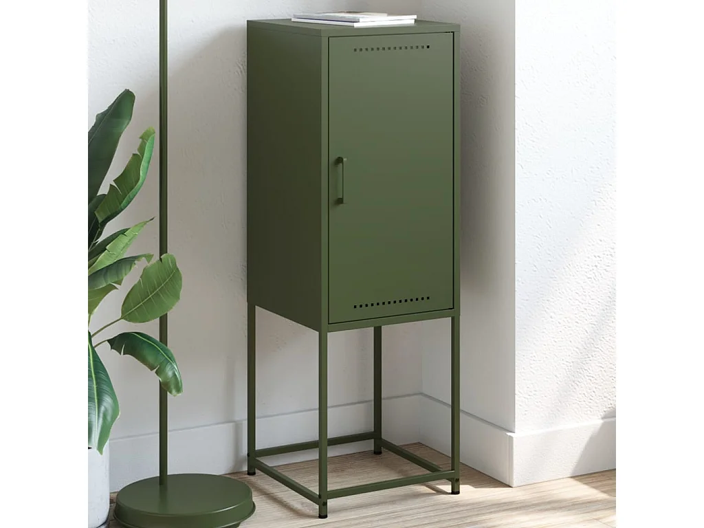 Aparador alto 36x39x107 cm aço verde azeitona