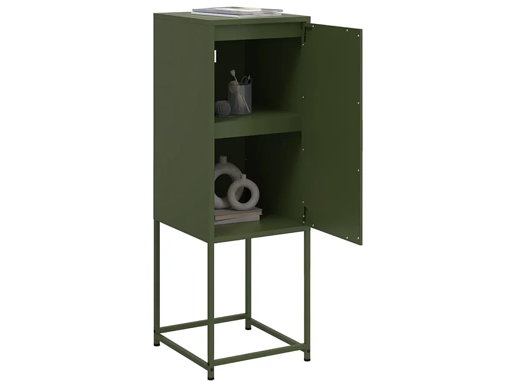 Aparador alto 36x39x107 cm aço verde azeitona