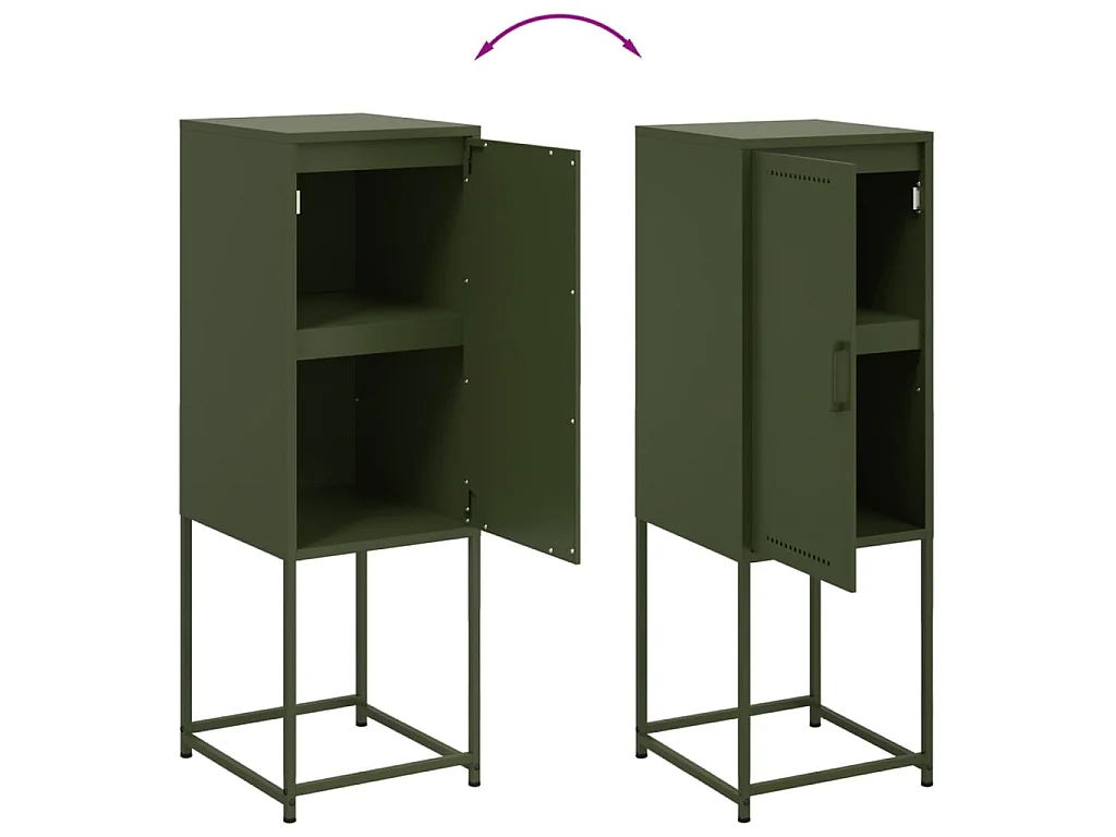 Aparador alto 36x39x107 cm aço verde azeitona
