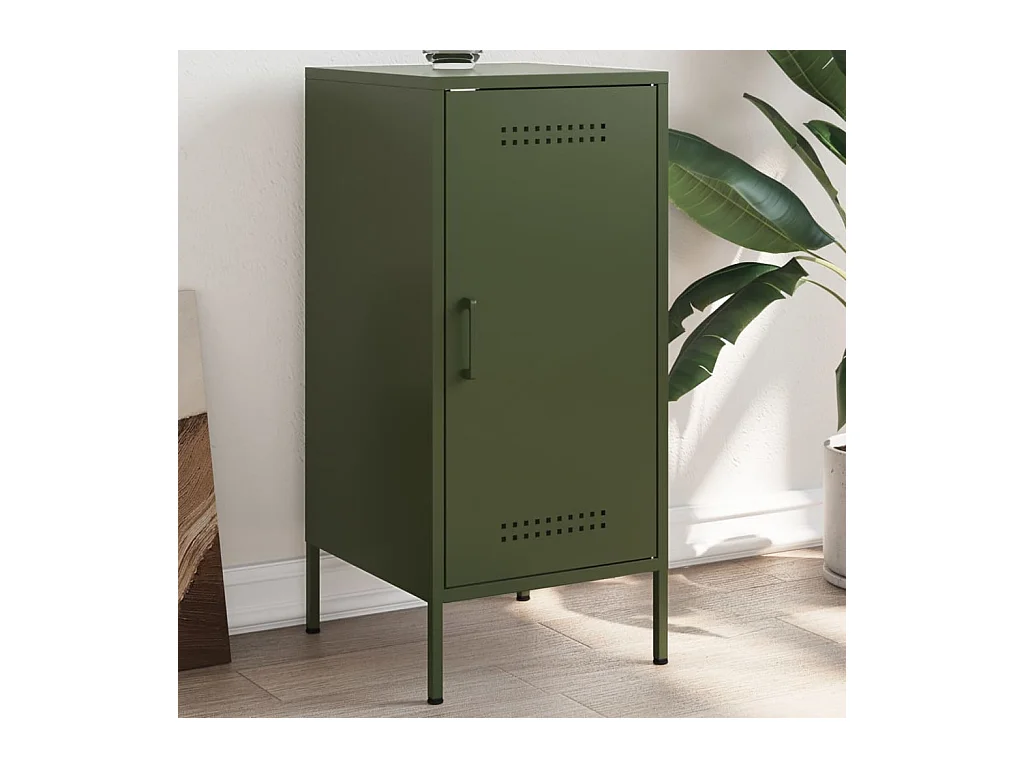 Dressoir 36x39x79 cm staal olijfgroen