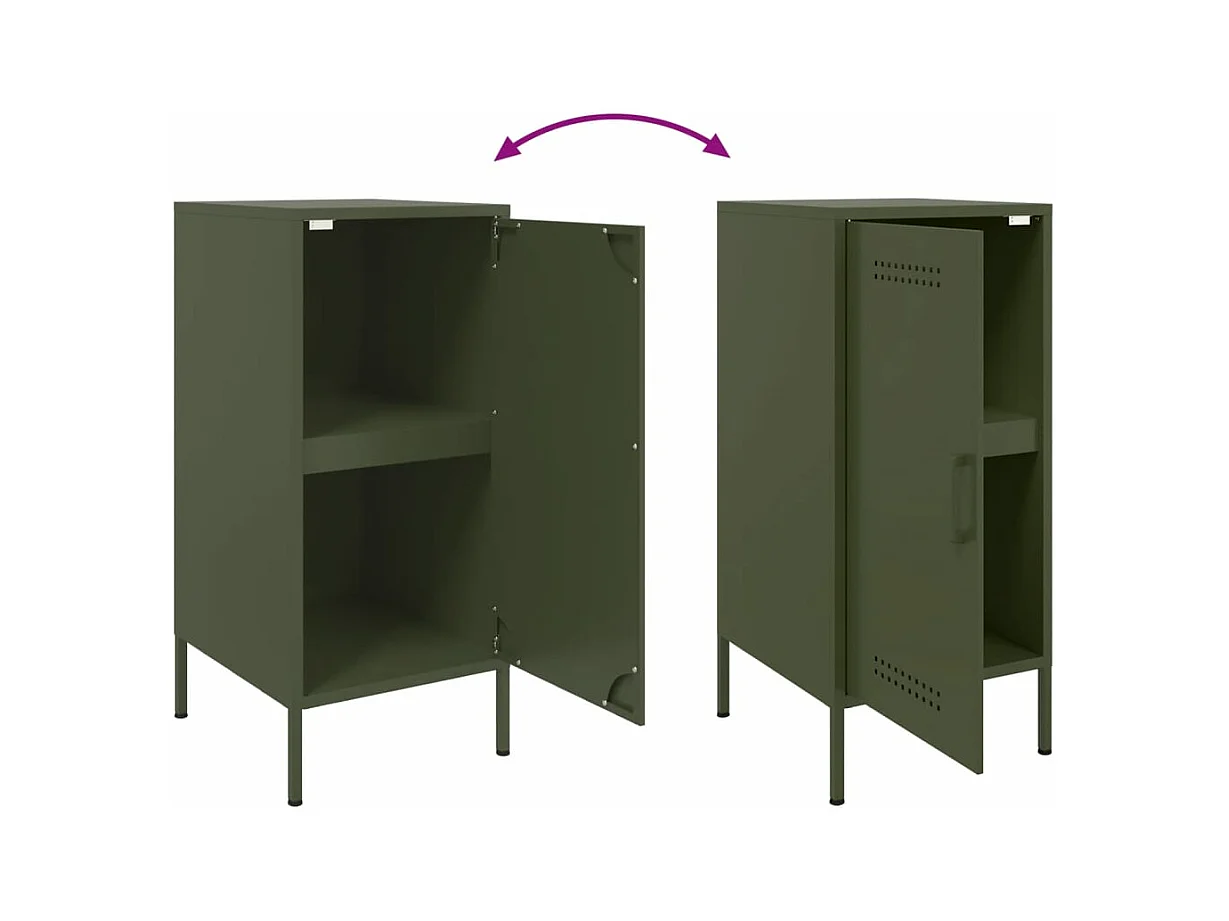 Dressoir 36x39x79 cm staal olijfgroen