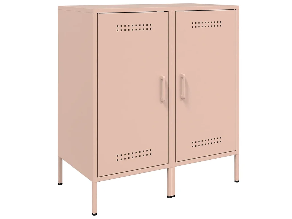Aparadores 2 pcs 36x39x79 cm aço rosa