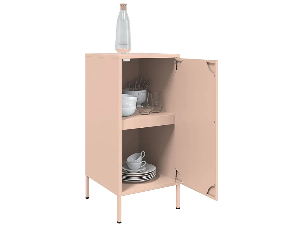 Aparadores 2 pcs 36x39x79 cm aço rosa