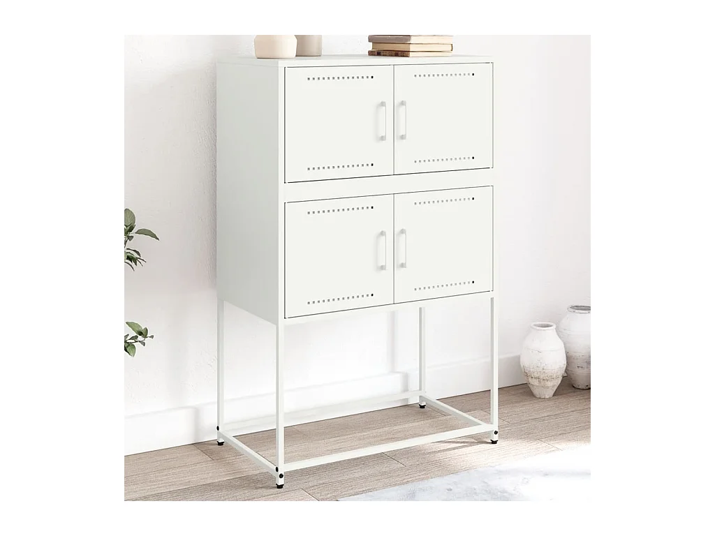 Credenza Bianca 68,5x38,5x107 cm in Acciaio