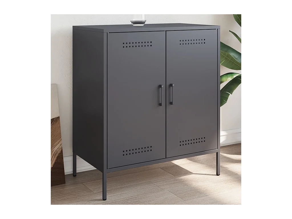 Buffet anthracite 68x39x79 cm acier