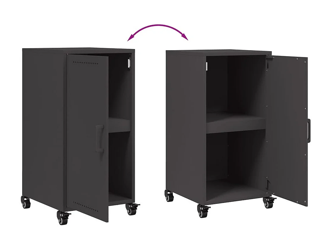 Buffet noir 36x39x72 cm acier