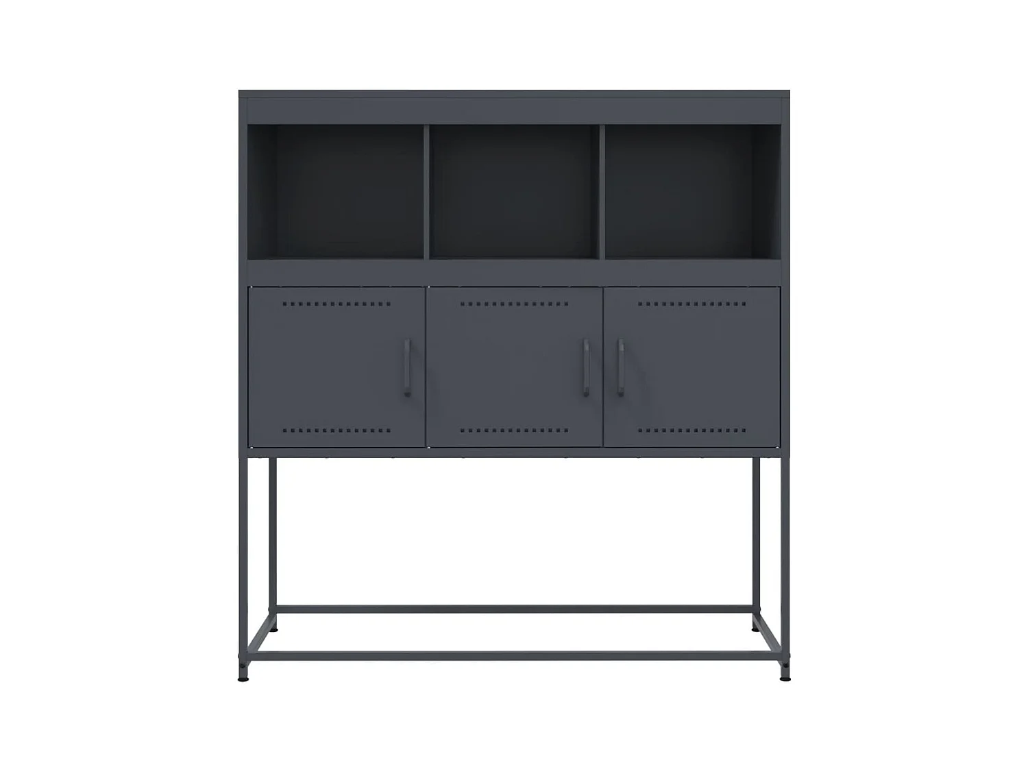 Dressoir 100,5x39x107 cm staal antracietkleurig