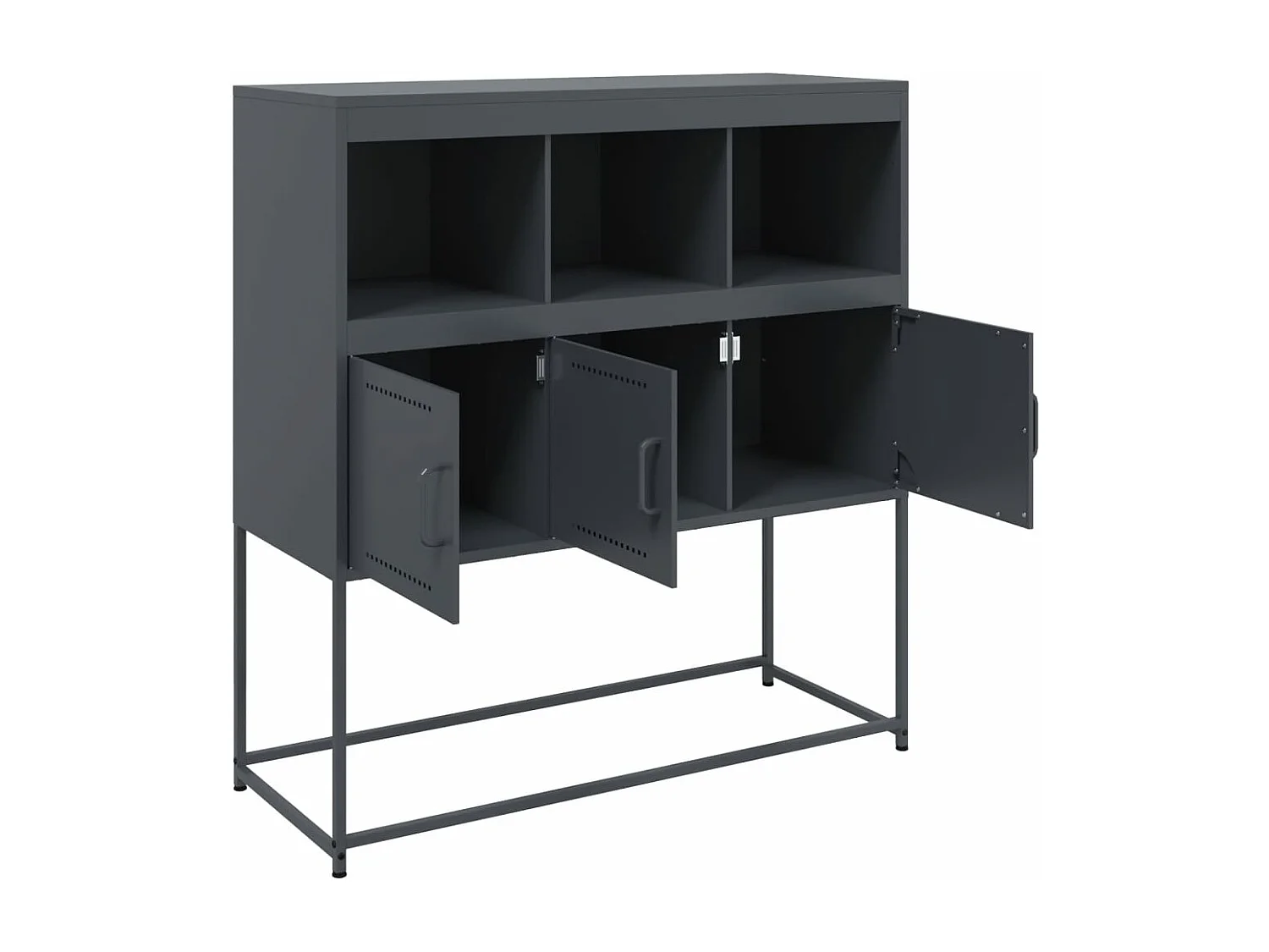 Buffet anthracite 100,5x39x107 cm acier