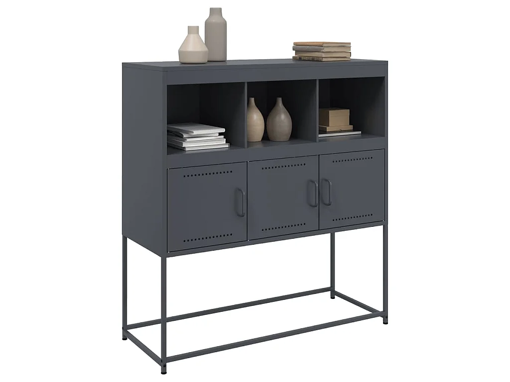 Credenza Antracite 100,5x39x107 cm in Acciaio