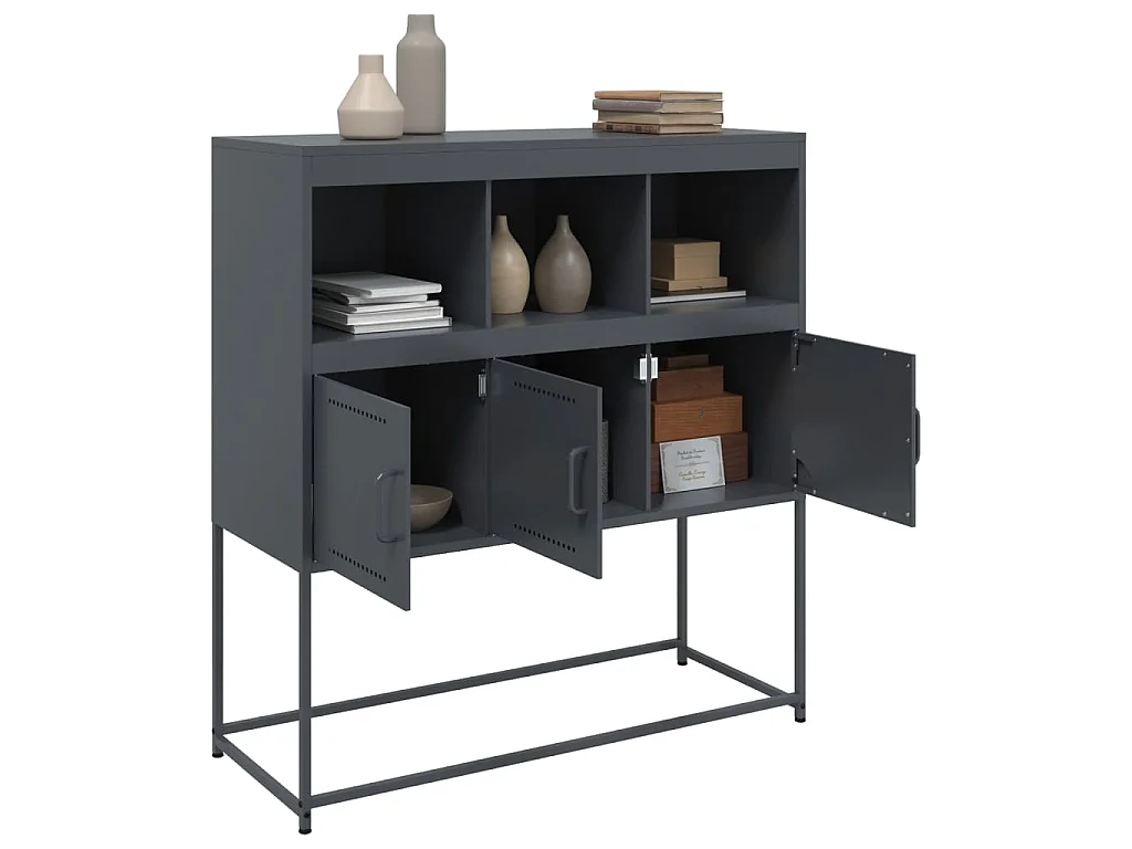 Credenza Antracite 100,5x39x107 cm in Acciaio