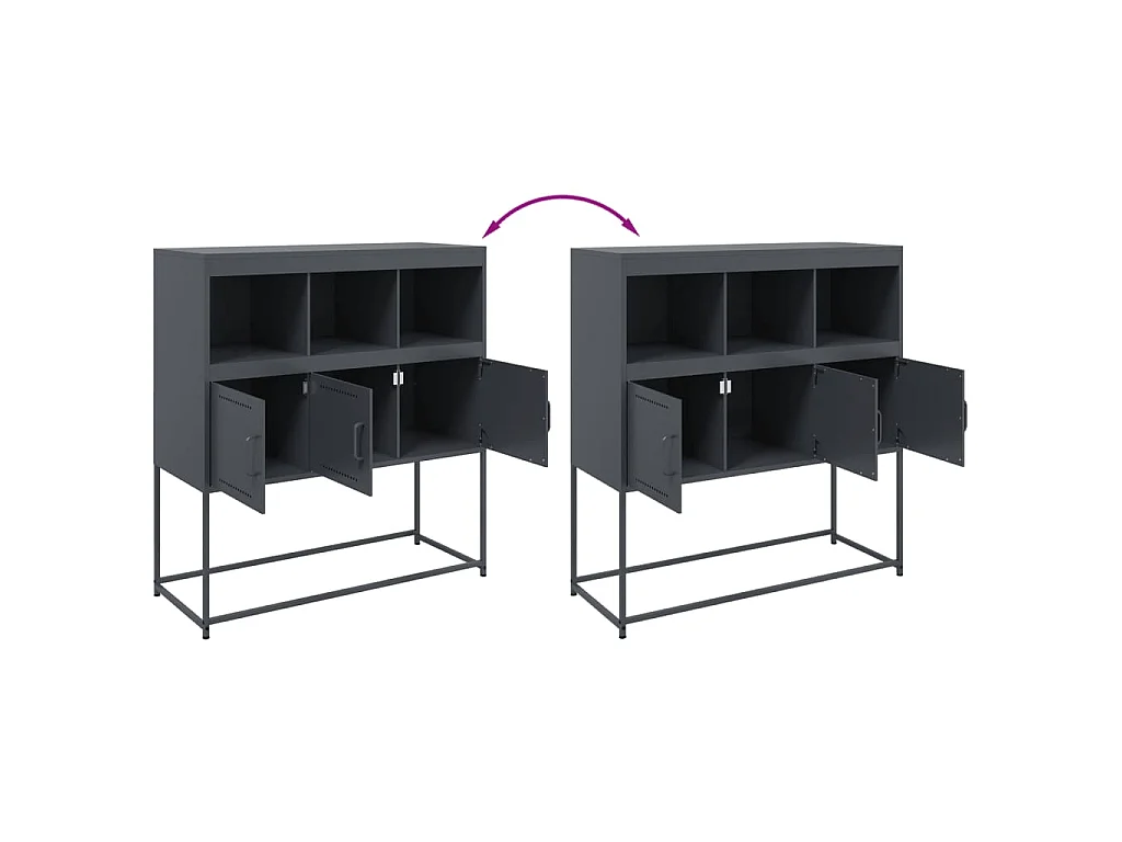 Credenza Antracite 100,5x39x107 cm in Acciaio