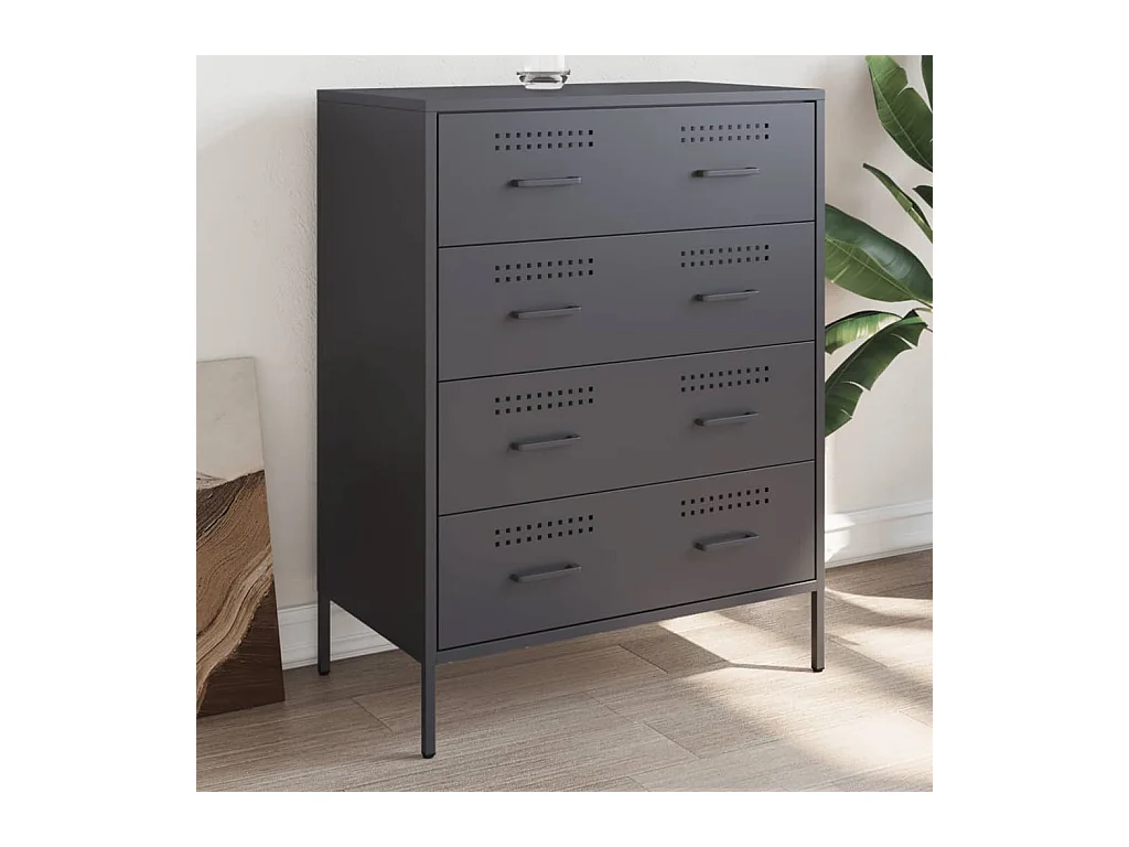 Dressoir 68x39x89 cm staal antracietkleurig