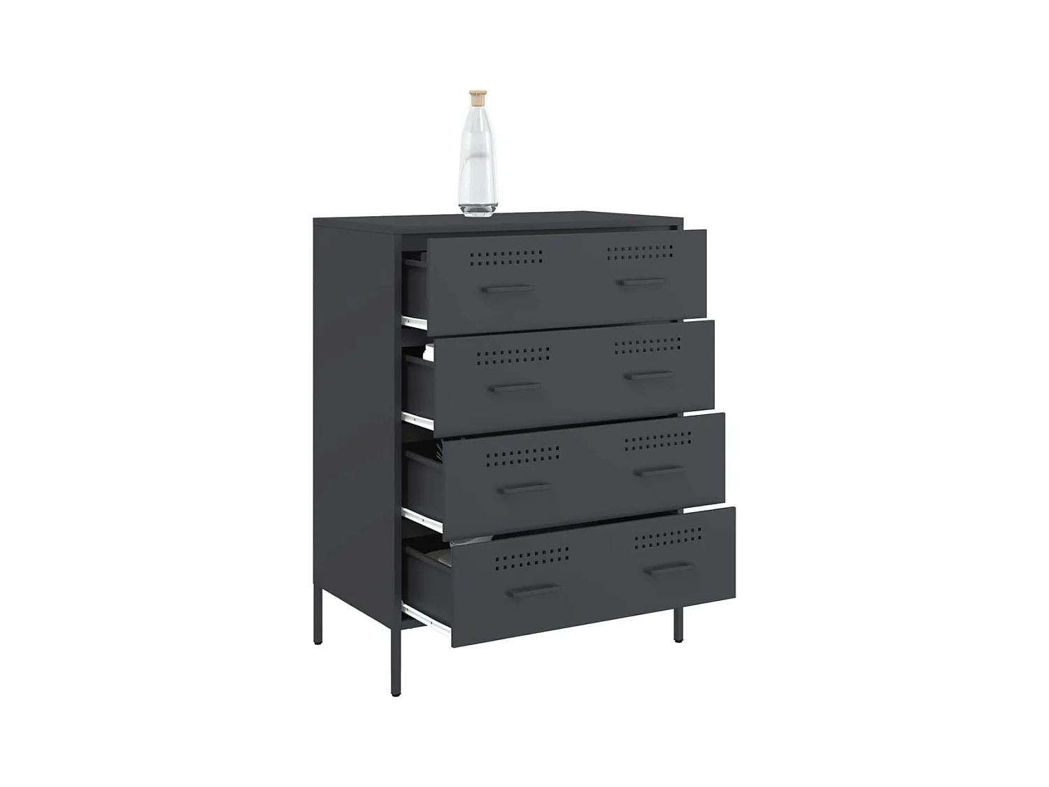 Dressoir 68x39x89 cm staal antracietkleurig