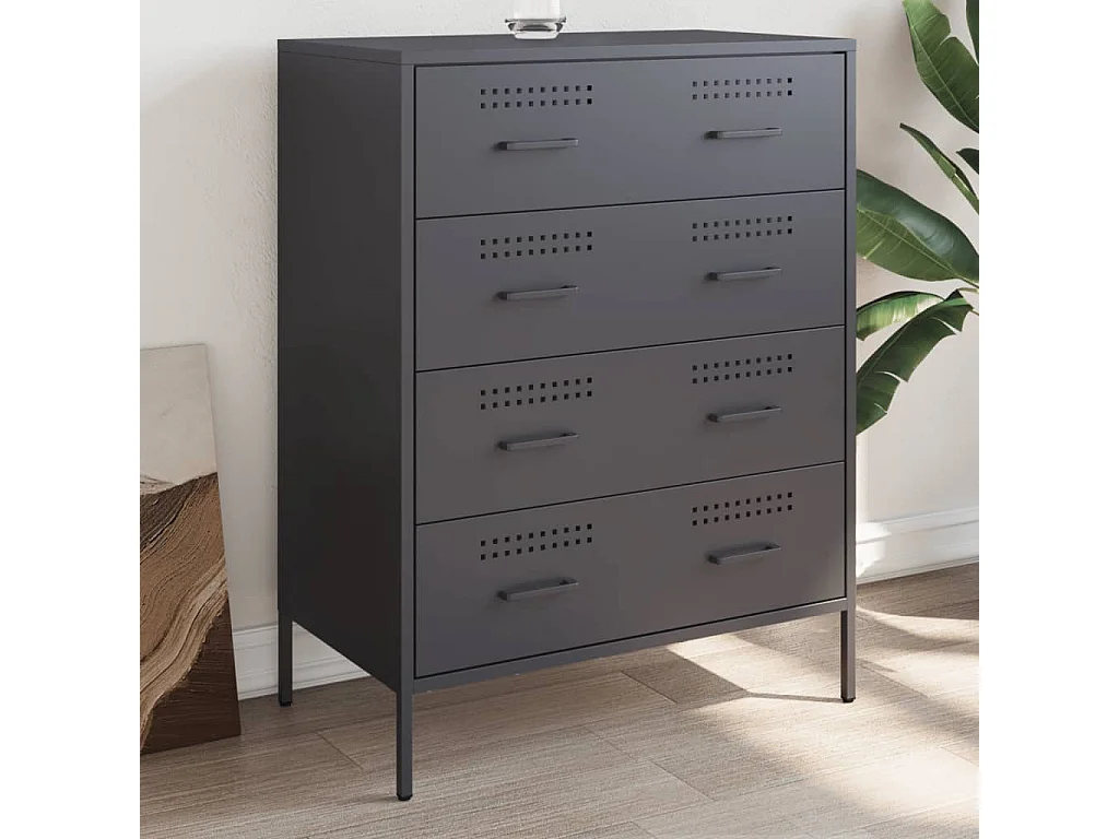 Buffet anthracite 68x39x89 cm acier