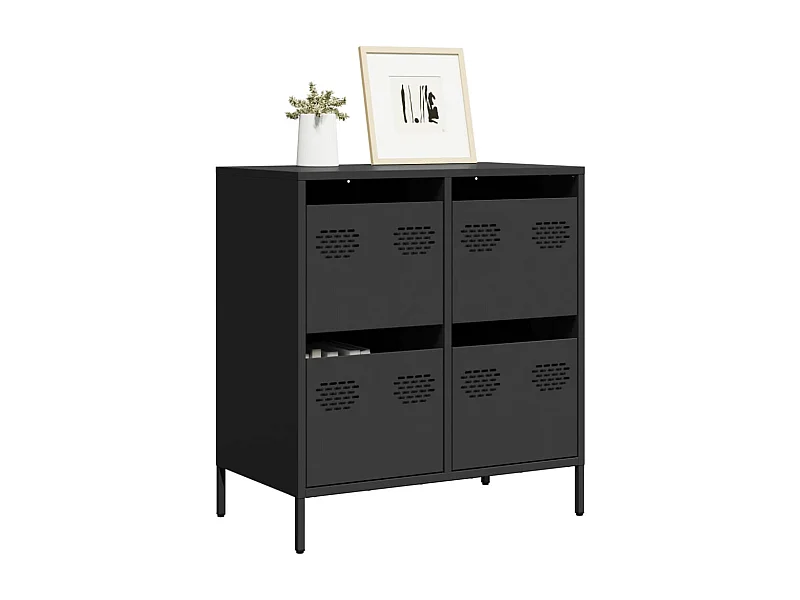 Sideboard Schwarz 68x39x73,5 cm Kaltgewalzter Stahl