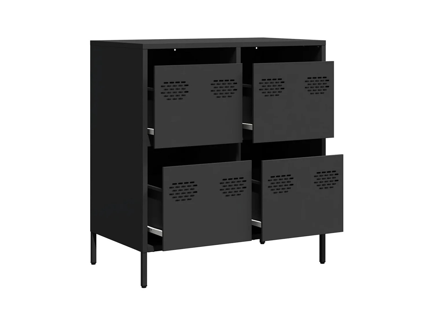 Buffet noir 68x39x73,5 cm acier laminé à froid