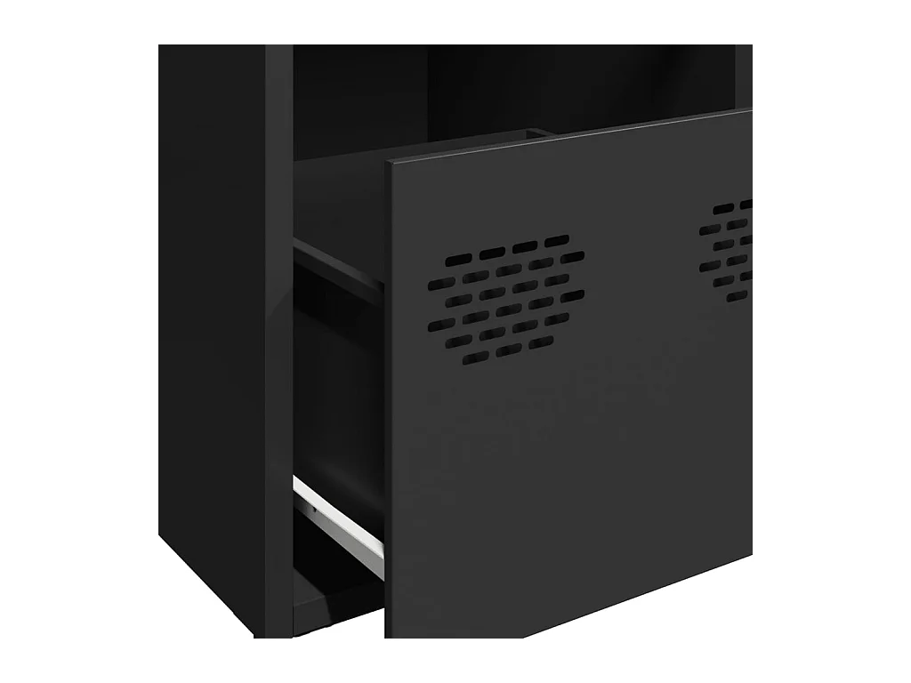 Buffet noir 68x39x73,5 cm acier laminé à froid