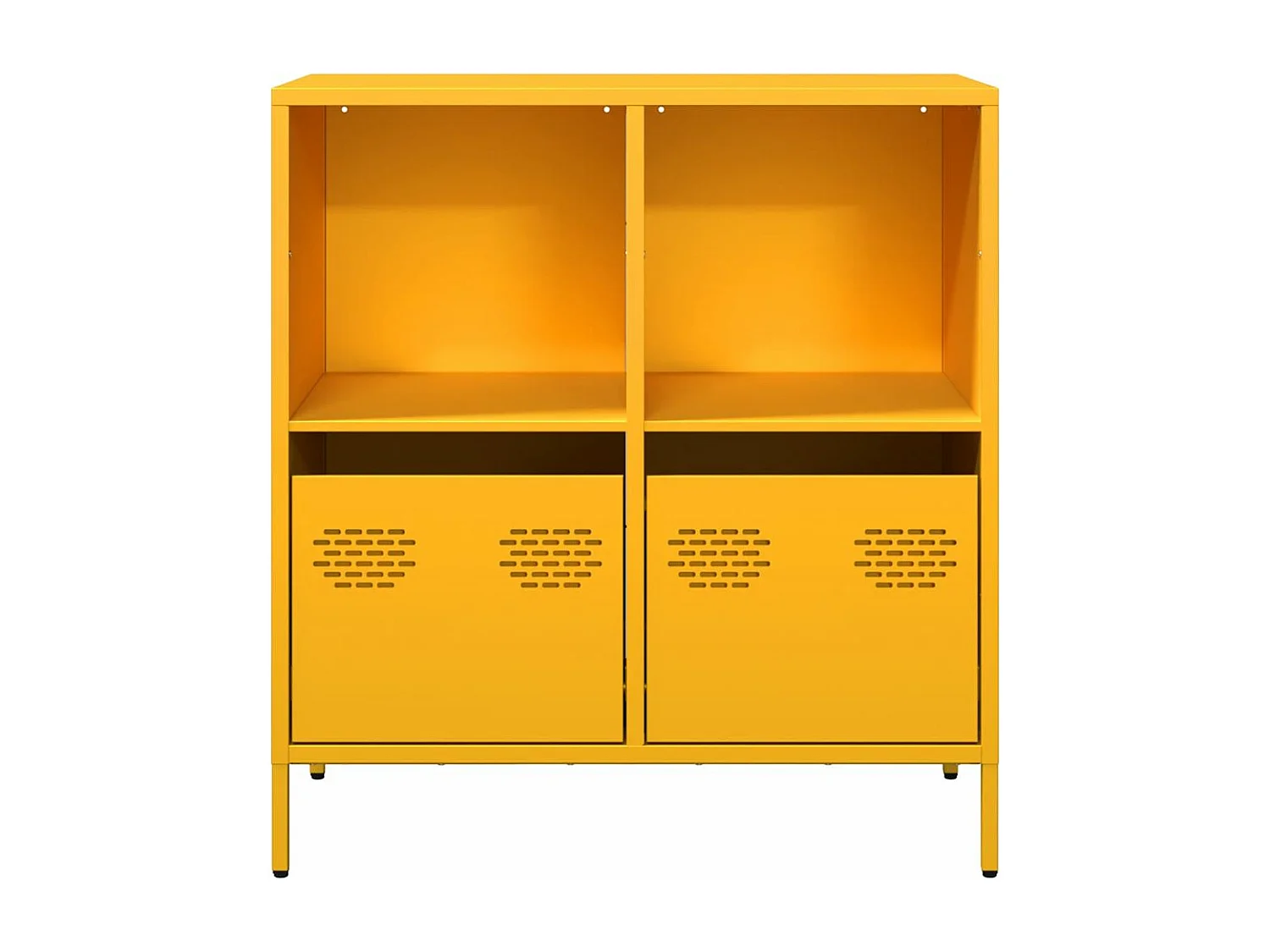 Buffet jaune moutarde 68x39x73,5 cm acier laminé à froid