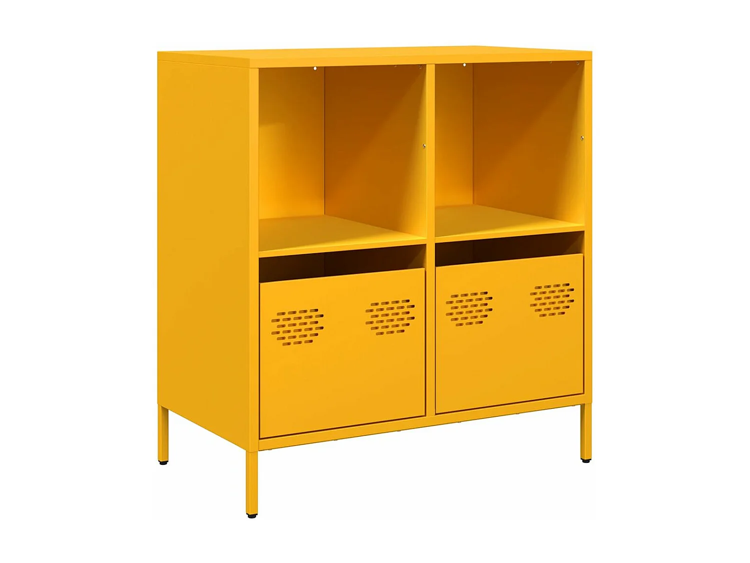 Buffet jaune moutarde 68x39x73,5 cm acier laminé à froid