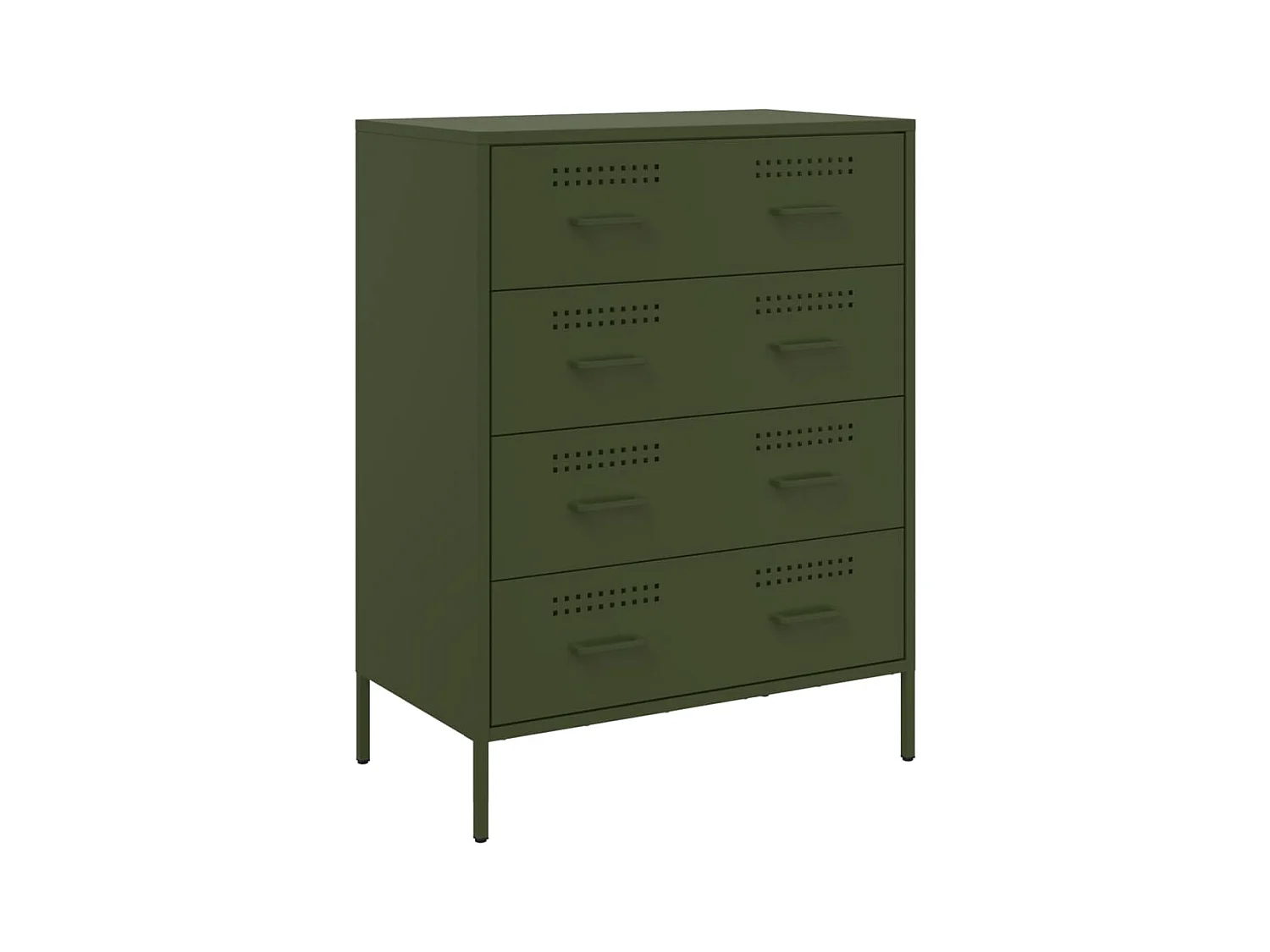 Aparador de acero verde oliva 68x39x89 cm