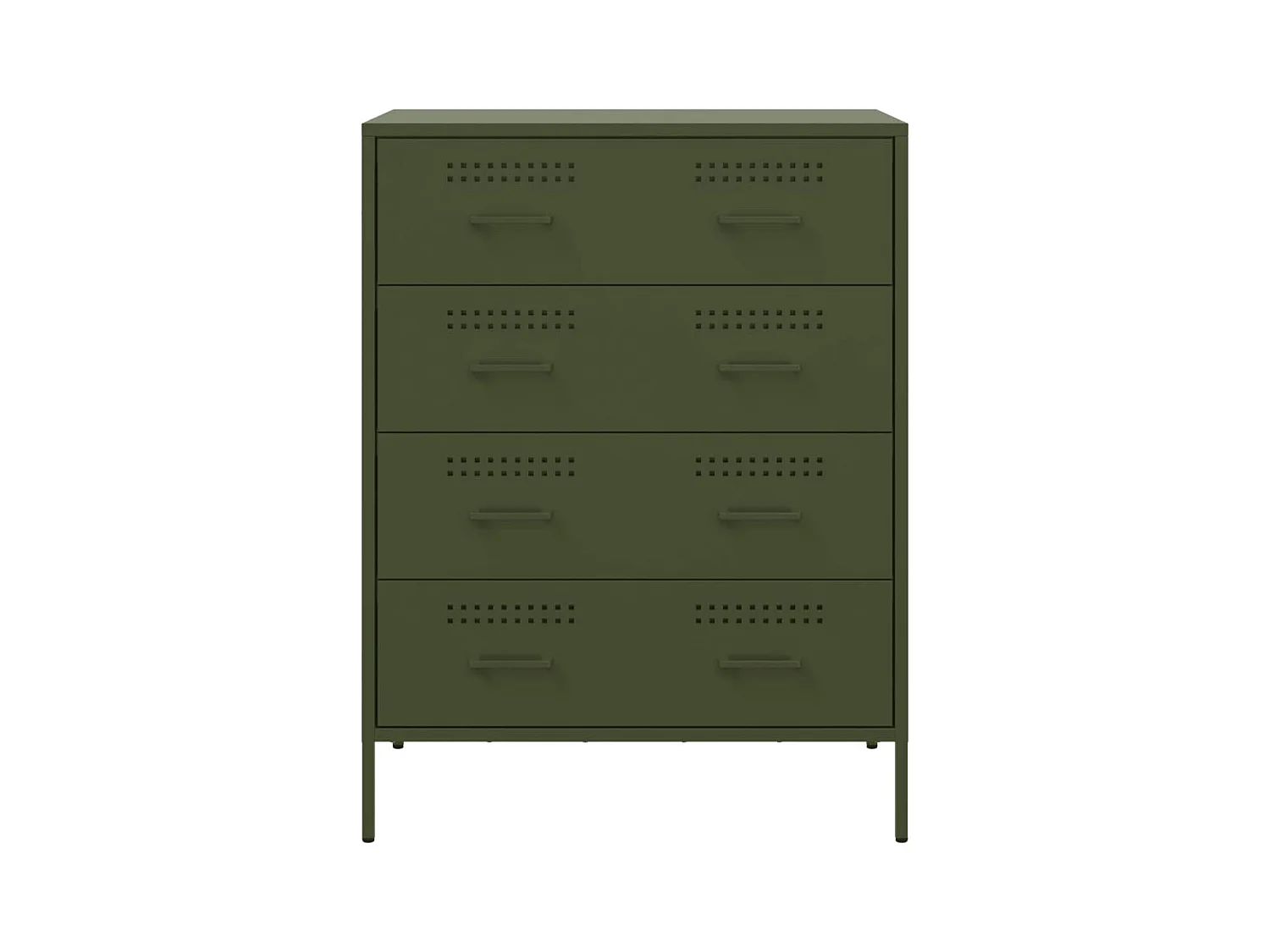 Aparador de acero verde oliva 68x39x89 cm