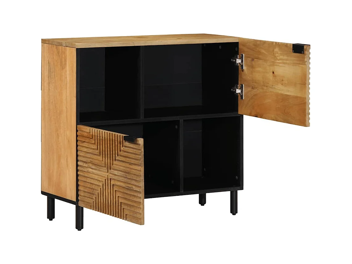 Buffet marron 80x33x75 cm bois massif de manguier