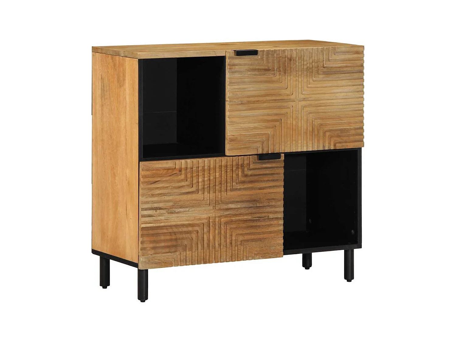 Buffet marron 80x33x75 cm bois massif de manguier