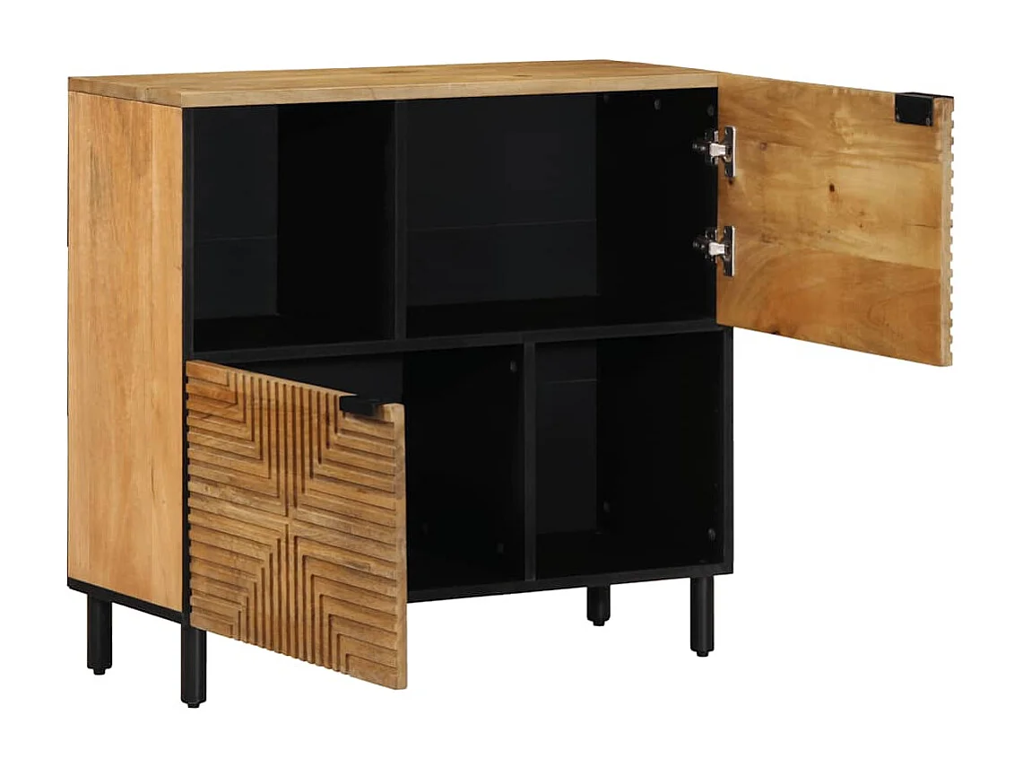Buffet marron 80x33x75 cm bois massif de manguier