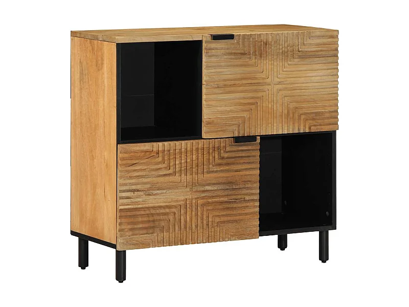 Aparador marrón 80x33x75 cm madera maciza mango