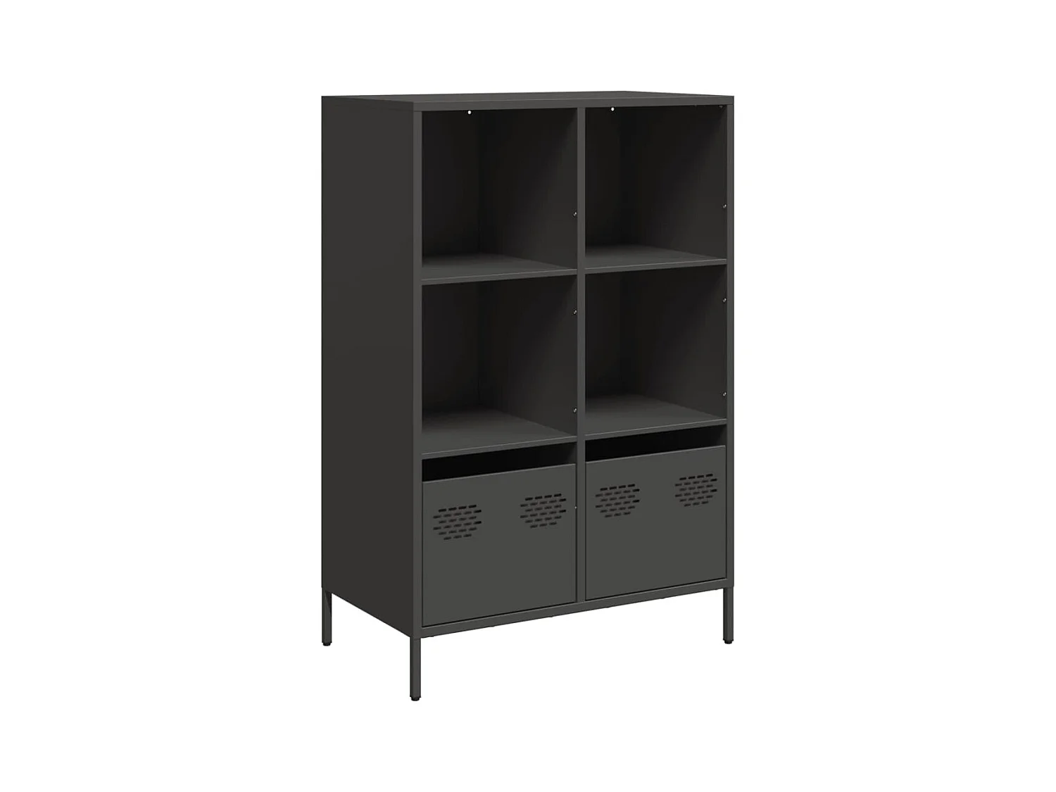 Credenza Nera 68x39x103,5 cm in Acciaio