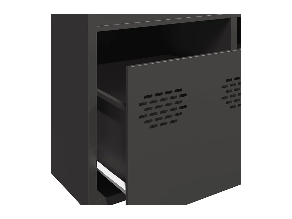 Credenza Nera 68x39x103,5 cm in Acciaio