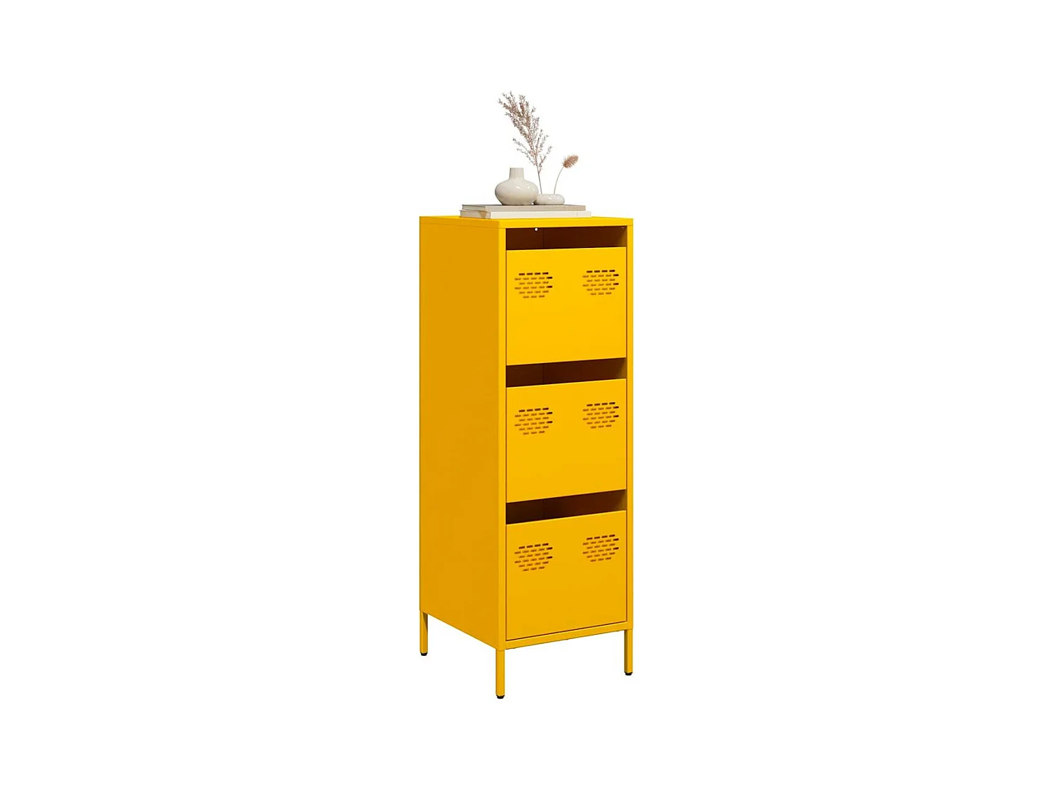 Buffet haut jaune moutarde 39x35x103,5 cm acier